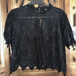 Forever 21 Black Lace Blouse- Size L